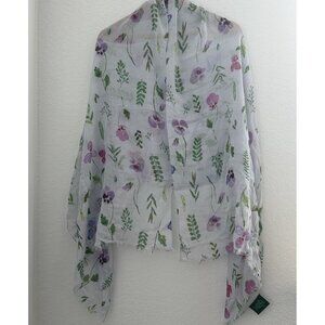 Uncommon Goods Violet Floral Scarf February Forrest Fairy Delicate Feminine Airy
